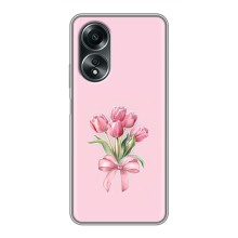 Чехол с розовым рисунком для OPPO A58 (4G) (Букет цветов)