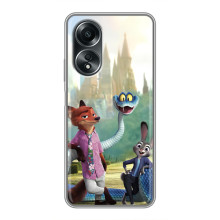 Чехол Зоотрополіс на OPPO A58 (4G) – Ник Джуди и змея