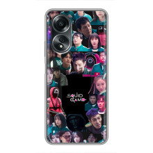 Чехол Гра в кальмара для OPPO A58 (4G) – Коллаж игры кальмара