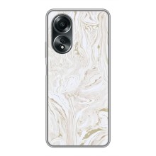 Мраморный чехол на OPPO A58 (4G) (VPrint) (Белый мрамор)