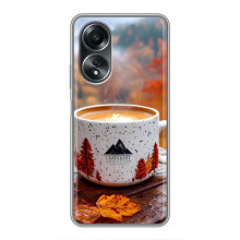 Чехол с уникальным дизайном «Осень с кофе» для OPPO A58 (4G) – Кофе на природе