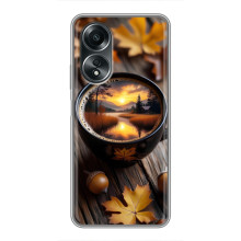 Чехол с уникальным дизайном «Осень с кофе» для OPPO A58 (4G) – Тёмный кофе