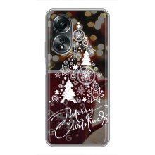 Рождественские Чехлы для OPPO A58 (4G) (VPrint) (Елочка узорная)