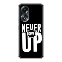 Силиконовый Чехол на OPPO A58 (4G) с картинкой Nike (Never Give UP)