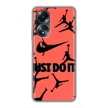 Силиконовый Чехол Nike Air Jordan на Оппо А58 (4G) (Just Do It)