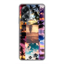 Силиконовый чехол с КАРТИНКАМИ лето для OPPO A58 (4G) (AlphaPrint) (Летний отпуск)