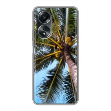Силиконовый чехол с КАРТИНКАМИ лето для OPPO A58 (4G) (AlphaPrint) (Пальма)