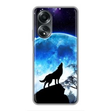 Защитные чехлы для Оппо А58 (AlphaPrint) (ХИТ продаж) ВОЛК (Волк на луну)