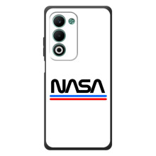 Силиконовый бампер с принтом "Наса" на OPPO A5m – NASA на белом фоне