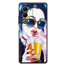 Чехол с картинкой Модные Девчонки OPPO A5m (Девушка с коктейлем)