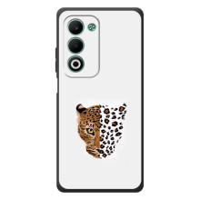 Чехол с леопардовым принтом на OPPO A5m – Леопард на белом
