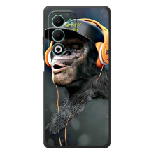 Чехол с Обезьянами OPPO A5m - (AlphaPrint) (В наушниках)
