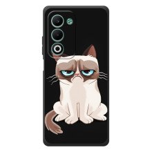 Чехол с принтом для OPPO A5m (AlphaPrint) Модные коты (Грустный кот)