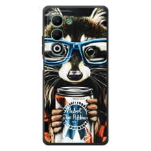 Чехол с принтом для А5м - (Прикольные) (AlphaPrint) (Енот с банкой)