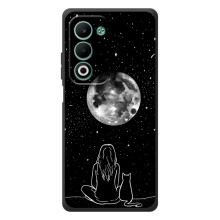 Чехол с рисунком кот на OPPO A5m (Девушка с котом)