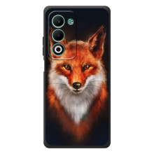 Чехол с принтом лисички на  – Лиса на черном