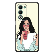 Силиконовый Чехол на OPPO A5m с картинкой Стильных Девушек – С напитком