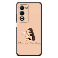 Силиконовый Чехол на OPPO A5m с картинкой Стильных Девушек – С собакой