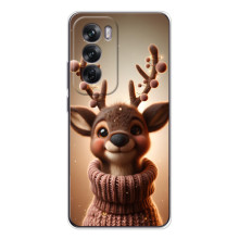 Яскравий чохол для OPPO A5m з Зимові Оленята – Олень в светрі