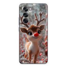 Яркий чехол для OPPO A5m с Зимними Оленятами