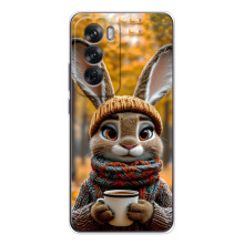 Друкований чохол 'Звірята з кавою' для OPPO A5m – Зайчик з кавою