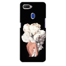 Чехлы (ART) Цветы на Oppo A5s (VPrint) (Белые цветы)