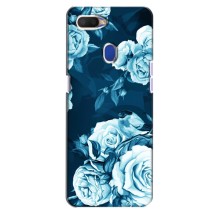 Чехлы (ART) Цветы на Oppo A5s (VPrint) (Голубые Бутоны)