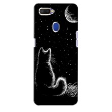 Чехол с принтом для Oppo A5s (AlphaPrint) Модные коты – Котик и луна