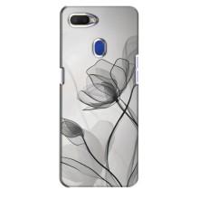 Чохол з квітковим принтом на ОППО А5с – Чорні квіти