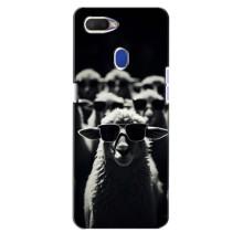 Чехол с принтом стильные животные для Оппо А5с (Овечка в очках)