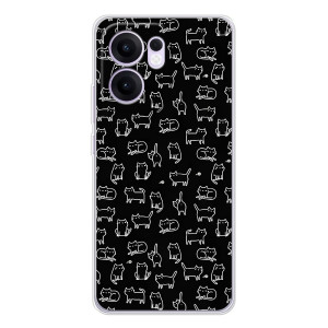 Чехол на тематику: Коты для OPPO A5x 5G – Котики на черном