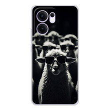 Чехол с принтом стильные животные для А5х 5G (Овечка в очках)
