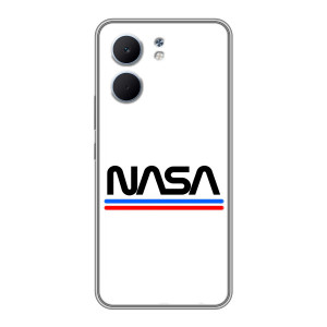 Силиконовый бампер с принтом "Наса" на OPPO A5x – NASA на белом фоне