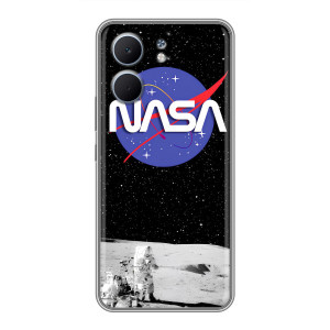 Силиконовый бампер с принтом "Наса" на OPPO A5x – Nasa на луне