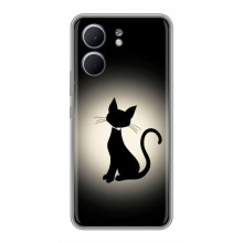 Чехол с принтом для OPPO A5x (AlphaPrint) Модные коты (Силуэт котика)