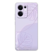 Чехол цветочный дизайн для OPPO A5x – Монстера фиолетовая