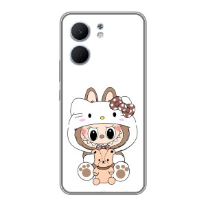 Чохол з принтом Лабубу для OPPO A5x – Білий Лабубу