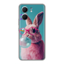 Чехол с принтом стильные животные для Оппо А5х (Кролик в очках)