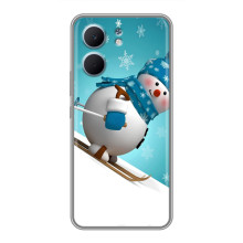 Новорічні Чохли для Оппо А5х (VPrint) (Сніговик на лижах)