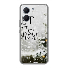 Новорічні, Святкові Чохли для OPPO A5x - 2024 год (Let it snow)