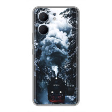 Новорічні, Святкові Чохли для OPPO A5x - 2024 год (Зимовий потяг)