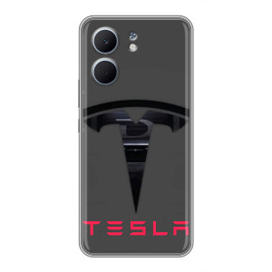Силиконовый бампер с картинкой машины на OPPO A5x – Logo TESLA