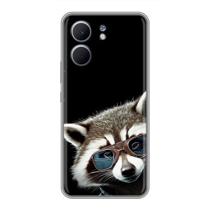 Силиконовый Чехол с Енотами на OPPO A5x – Стильный Енот