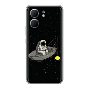 Силиконовый Чехол с принтом "Космонавты" на OPPO A5x – Космонавт на рыбалке