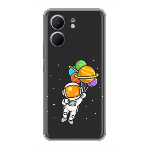 Силиконовый Чехол с принтом "Космонавты" на OPPO A5x – Космонавт с шариками