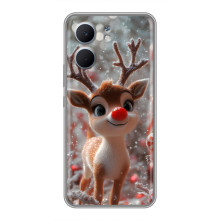 Яркий чехол для OPPO A5x с Зимними Оленятами