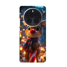 Яркий чехол для OPPO A6 GT с Зимними Оленятами – Олень в шарфе