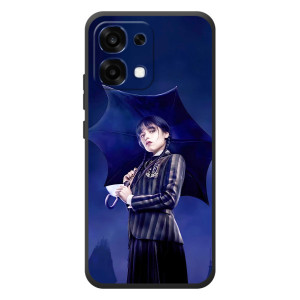 Чехлы с принтом Уэнсдей на OPPO A6 Pro – Уэнсдей с зонтом