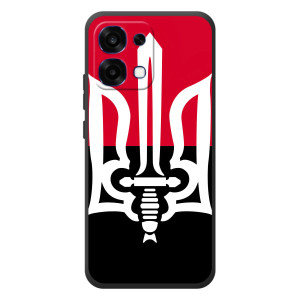 Чехлы УПА (Красно-Чёрный) на OPPO A6 Pro – Герб Украины
