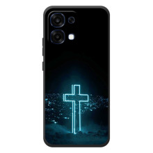 Чехол для OPPO A6 Pro (AlphaPrint) - (Христианские) (Крест и город)